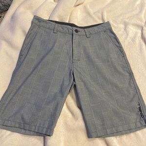 O’Neill black and white check pattern men’s shorts size 30